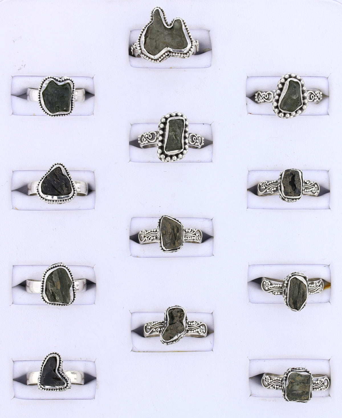 Moldavite Rings set in Sterling #4