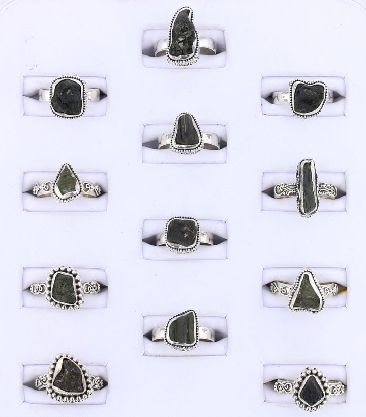 Moldavite Rings set in Sterling #5