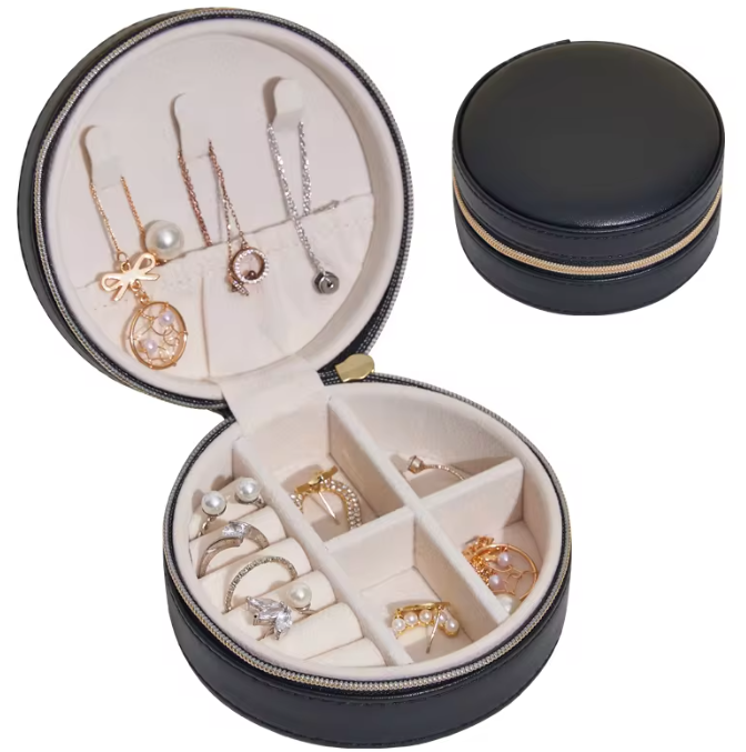 Elegant Travel Zipper Jewelry Box