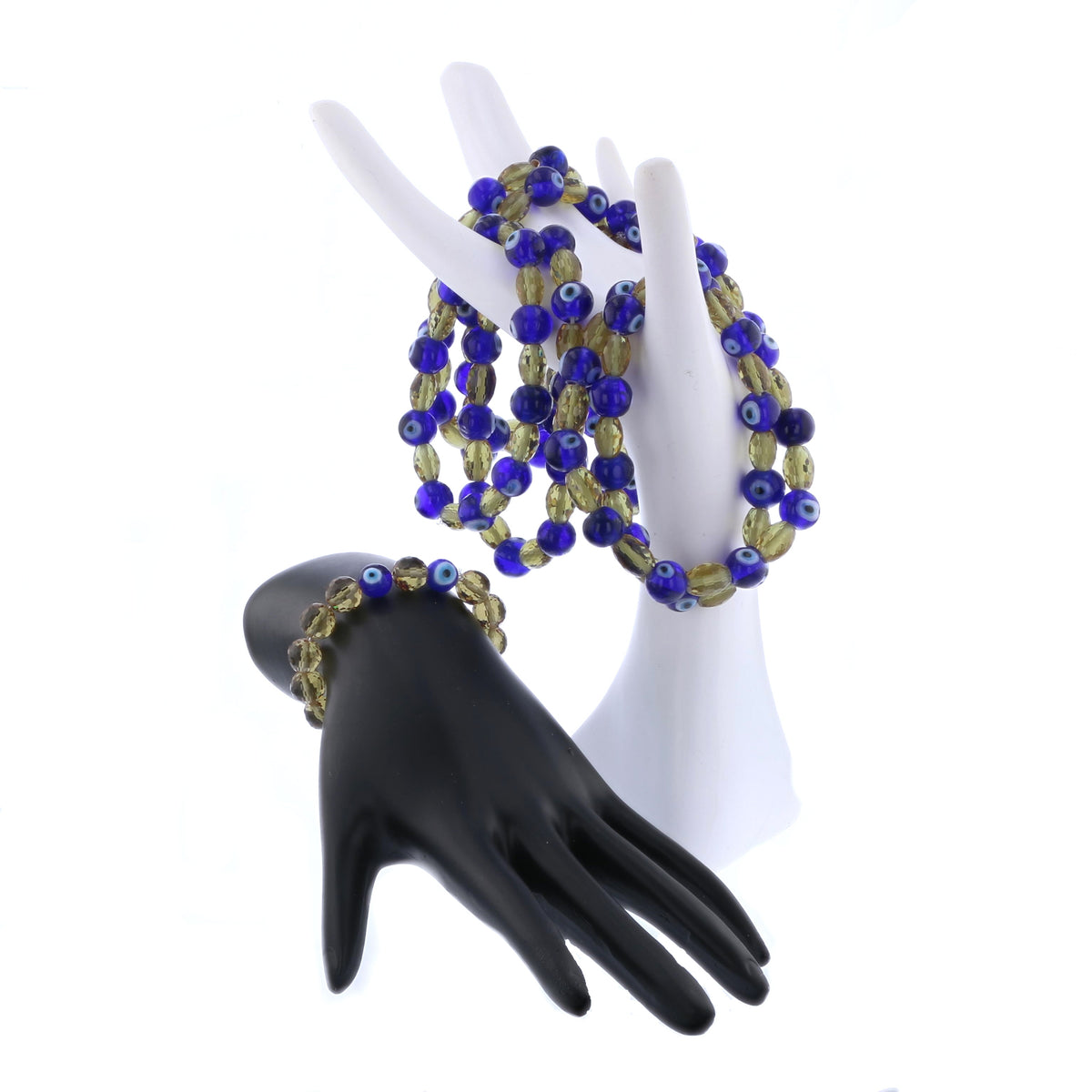 VooDooStone & Evil Eye Glass Bead Bracelet