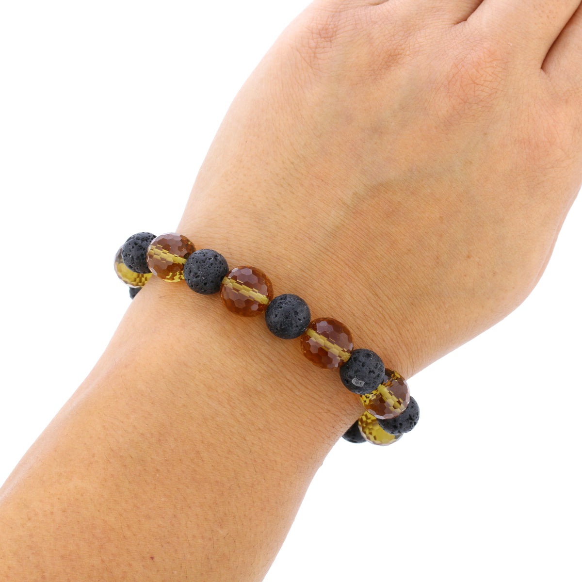 VooDooStone and Lava stone Beaded Bracelet - Life Symbol