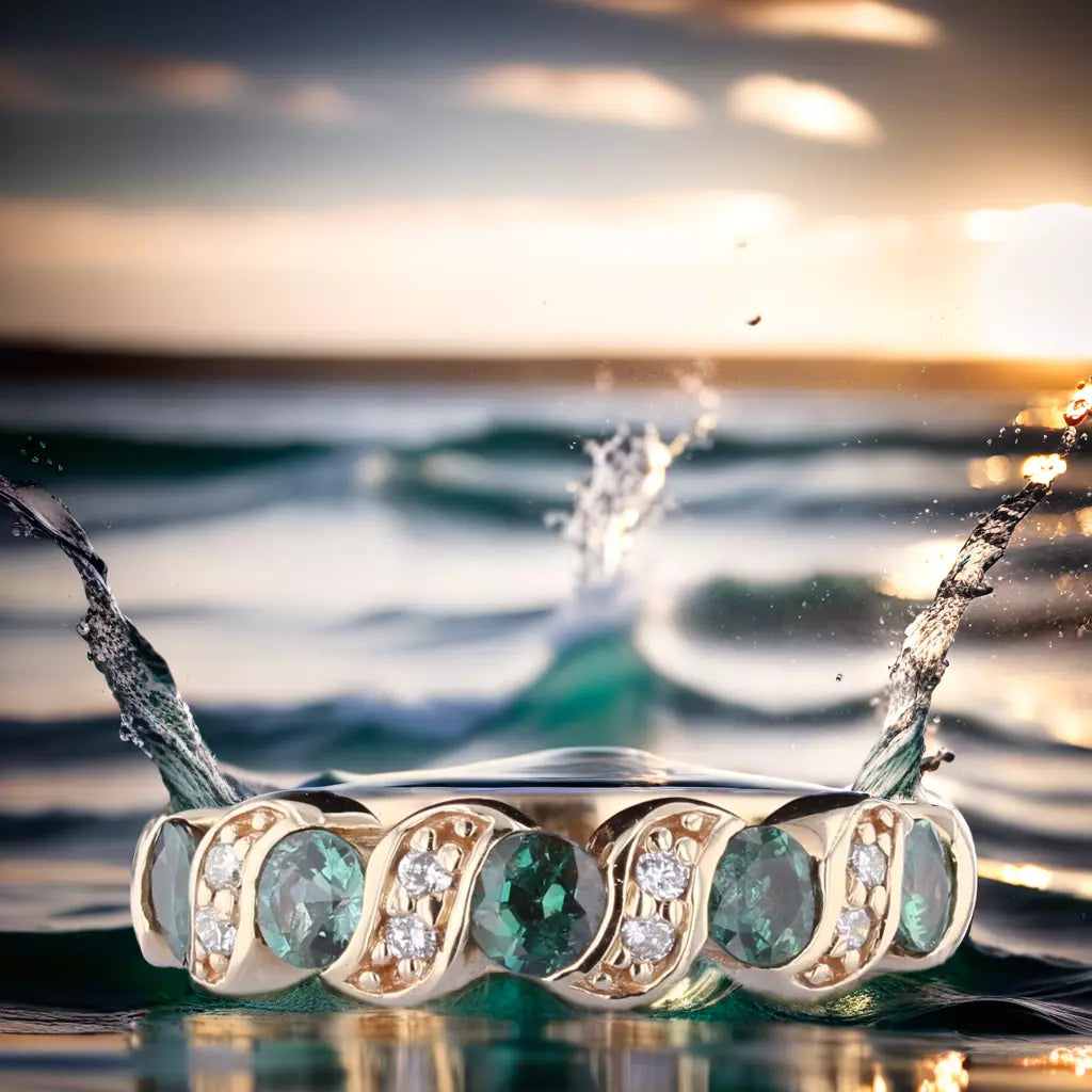 Sophisticated Alexandrite and Diamond Rose Gold Band