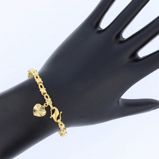 Vintage Link Bracelet with Textured Heart Charm