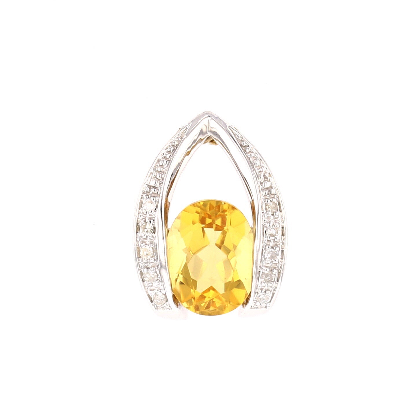 Citrine & Diamond Pendant - David's Antiques & Jewelry