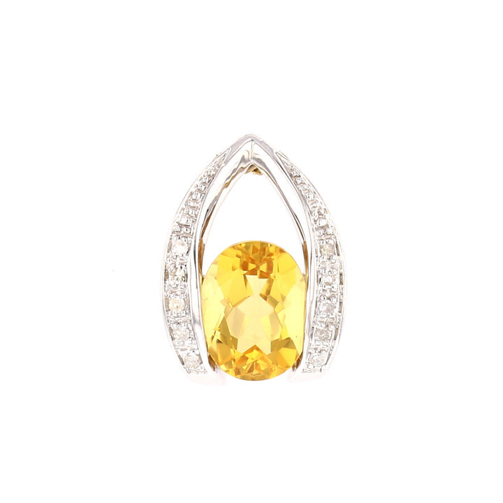 Citrine & Diamond Pendant - David's Antiques & Jewelry