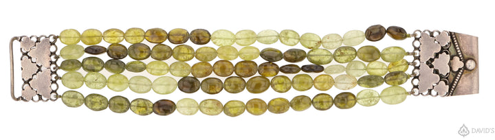 7 Strings" Gemstone Beads Sterling Silver Bracelet