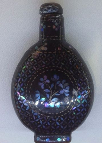 Chinese Lac Burgaute Snuff Bottle – Mother of Pearl Floral Designs