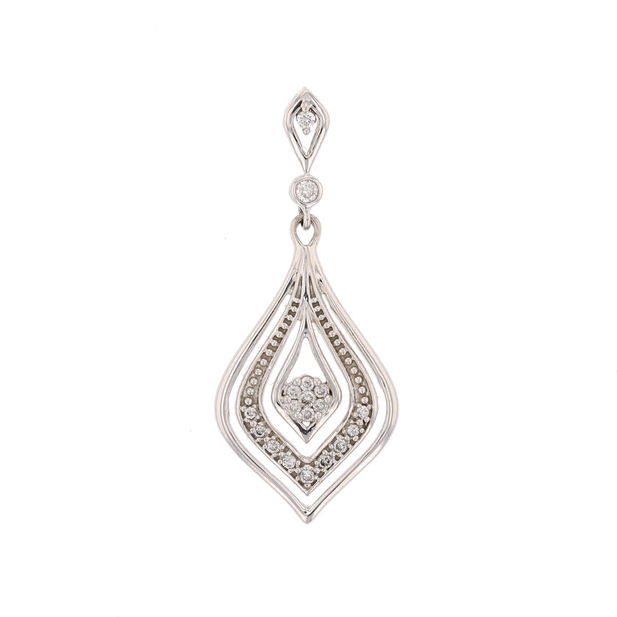 14K White Gold Diamond Pendant