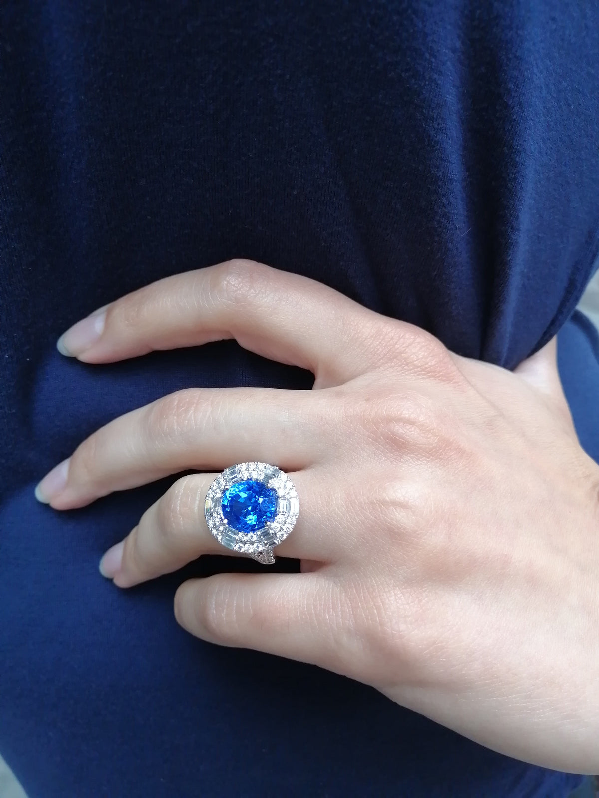 Lab Grown Spinel and Diamond Ring