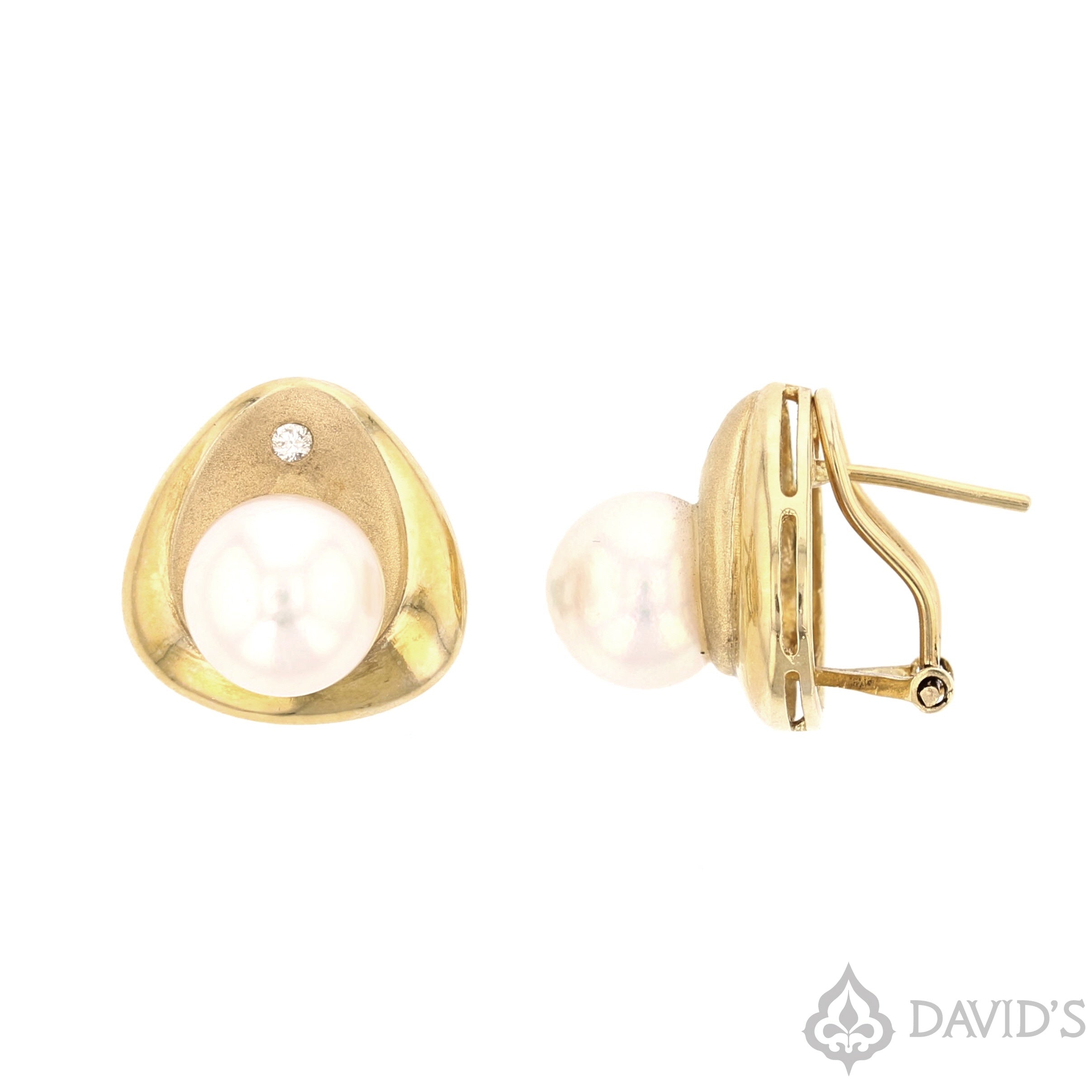 Pearl & Diamond Earrings - David's Antiques & Jewelry