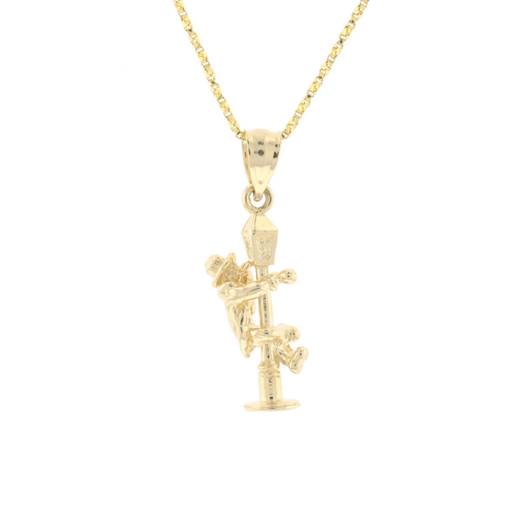 Gold Street Light With Man Pendant