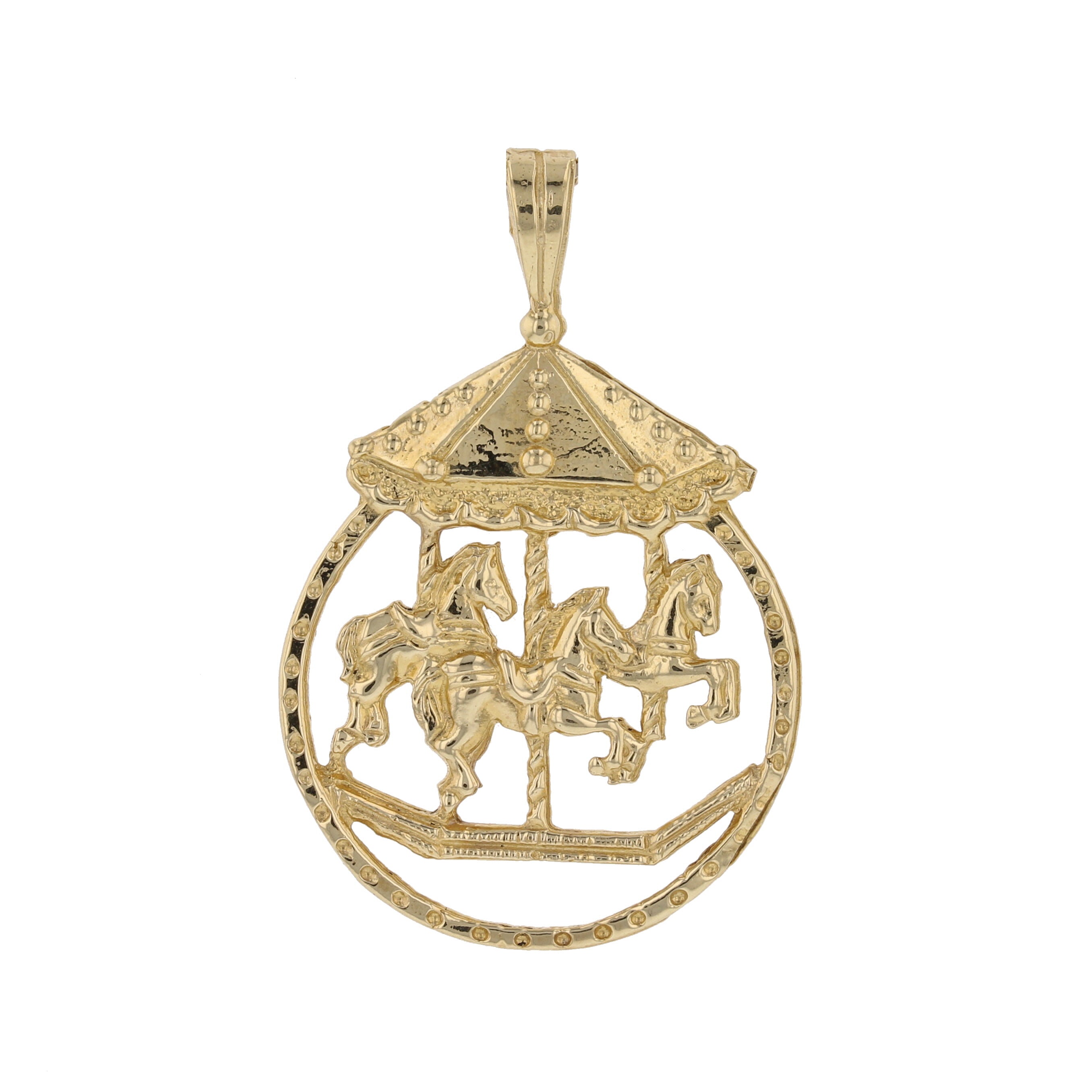 Carousel In Circle Pendant - David's Antiques & Jewelry