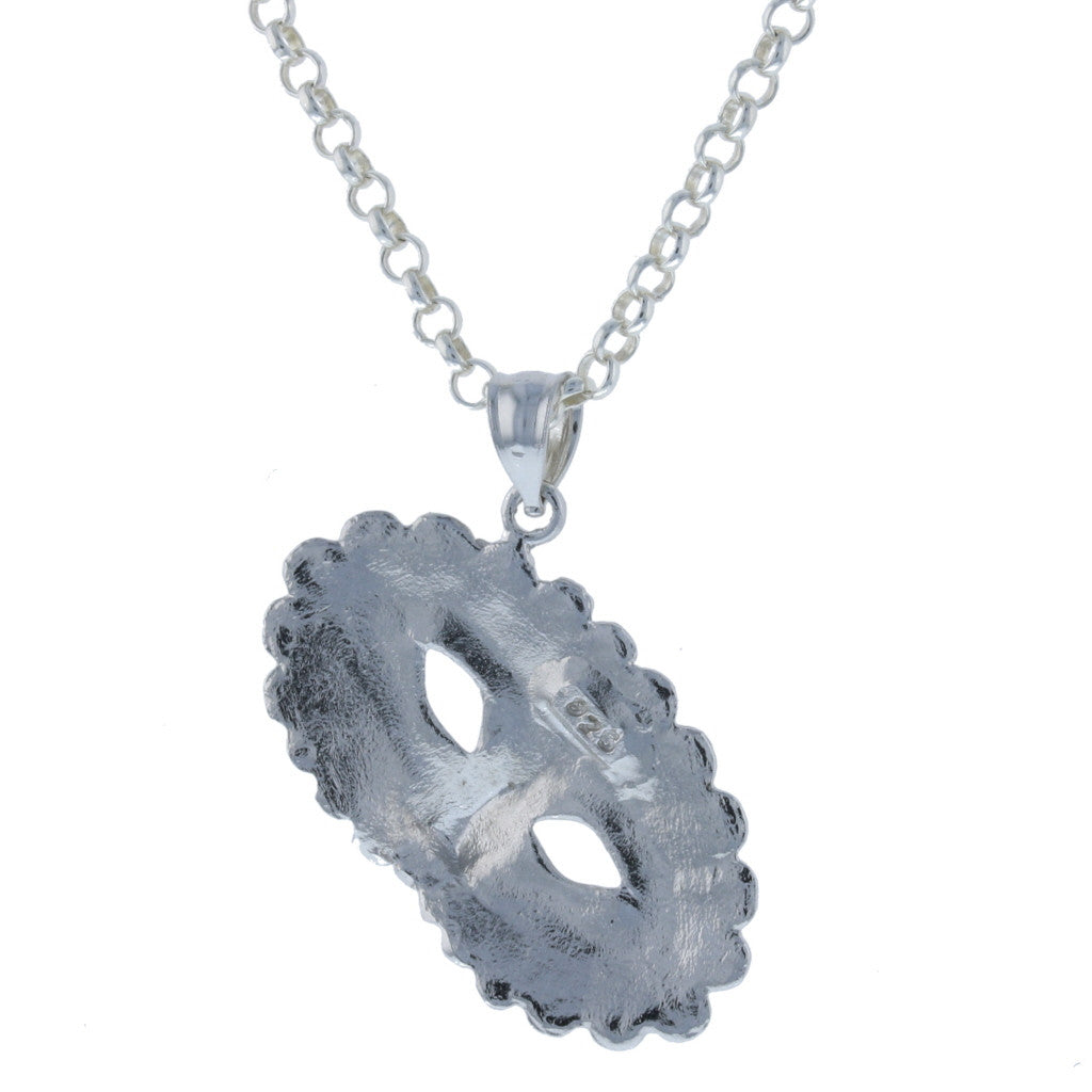Sterling Silver Mardi Gras Mask Pendant/Charm