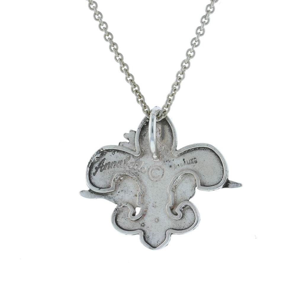 Pelican Over a Fleur-de-Lis Pendant