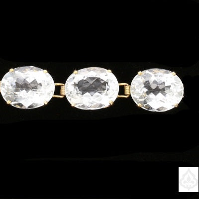Aquamarine Oval Cut Gold Bracelet