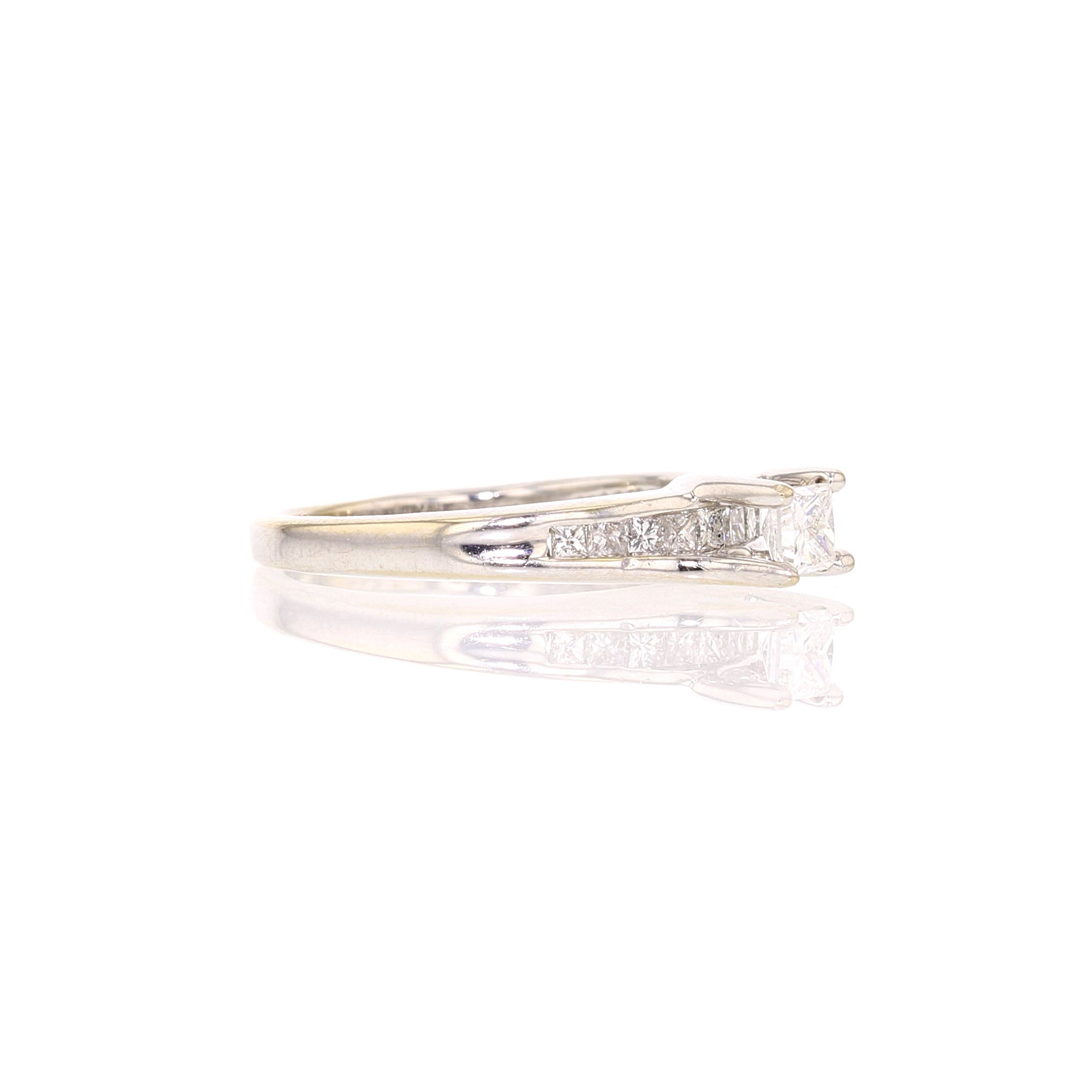 14K White Gold Diamond Princess cut Engagement/Bridal Ring - David's Antiques & Jewelry