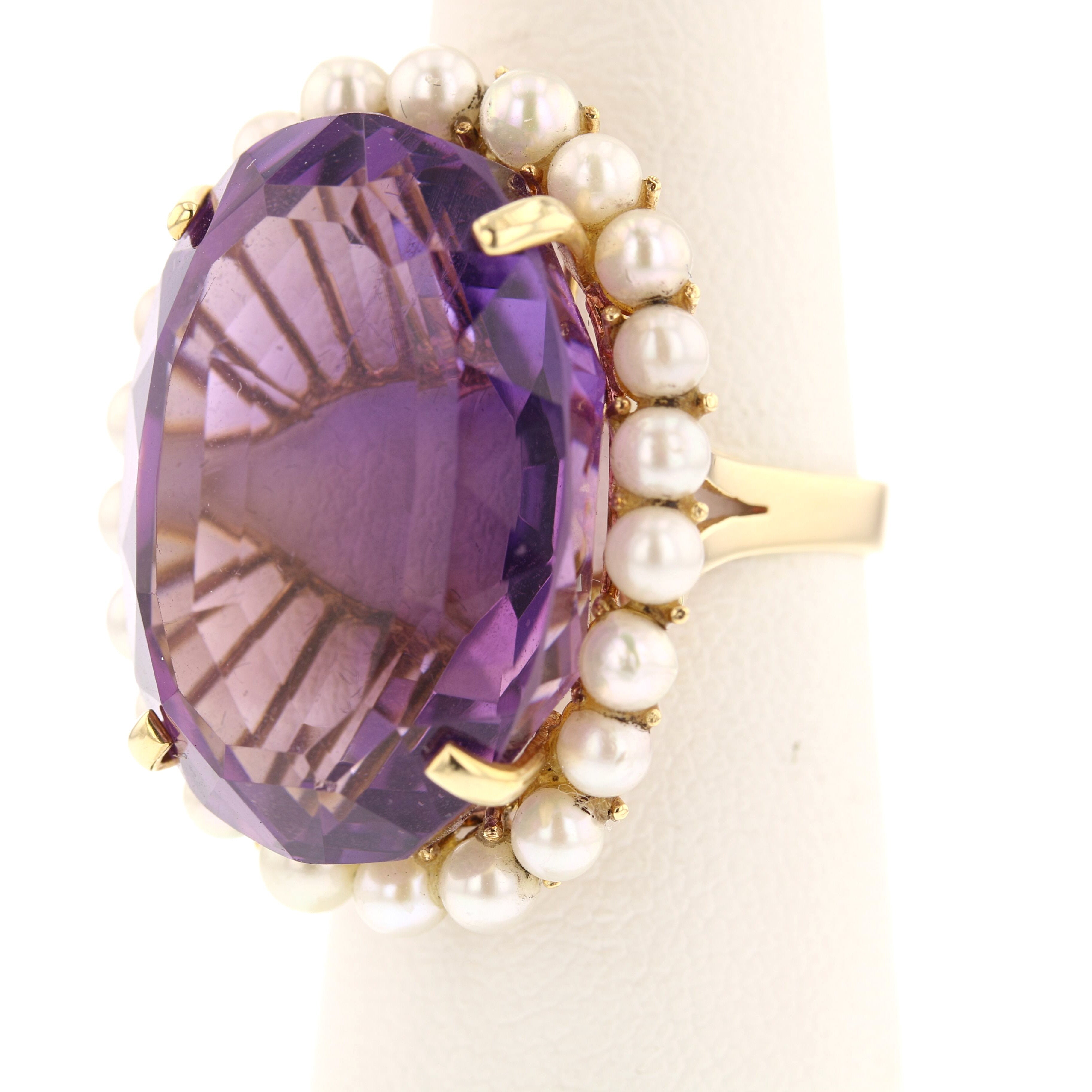 Amethyst & Pearls Ring - David's Antiques & Jewelry