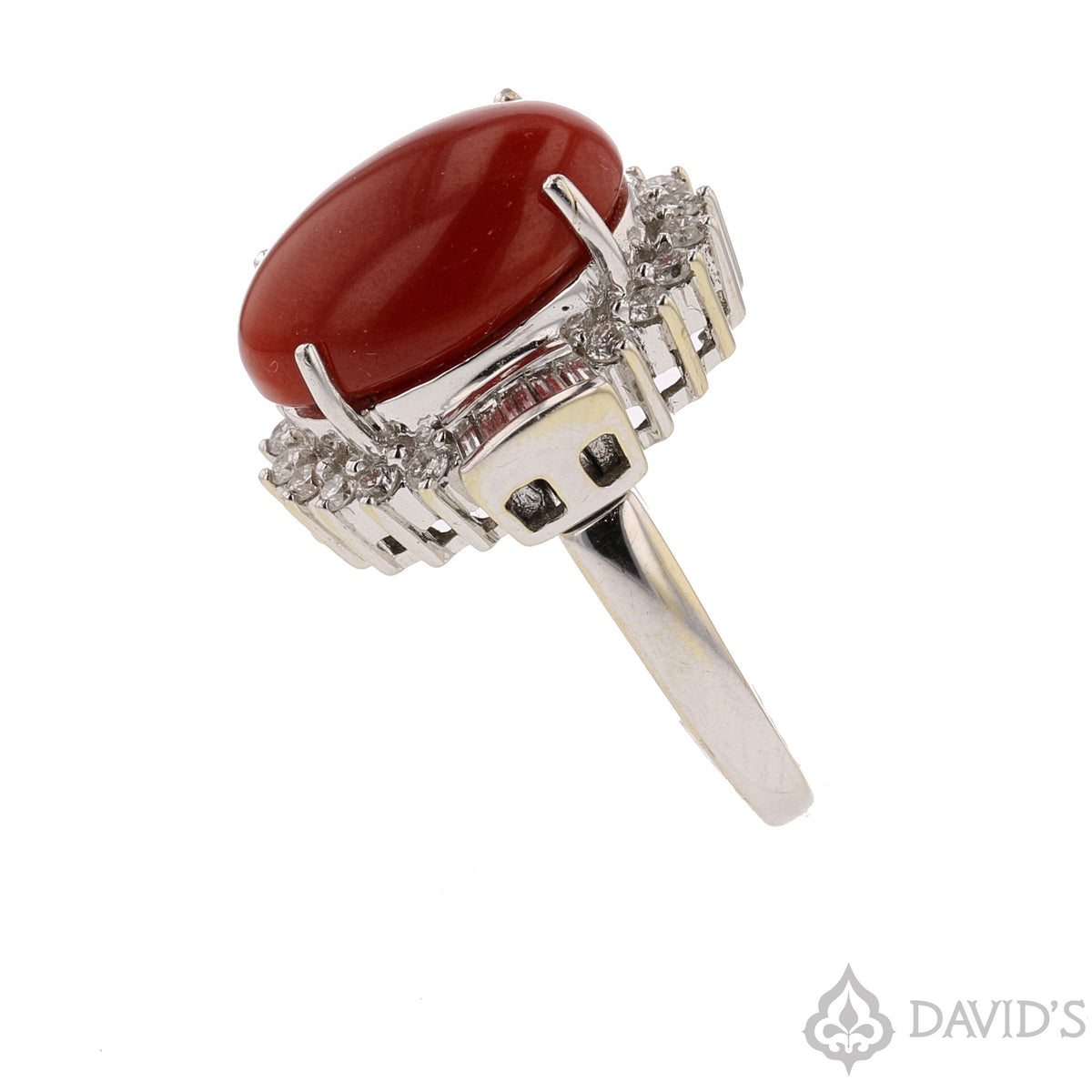 Side view of the pendant attached to the ring