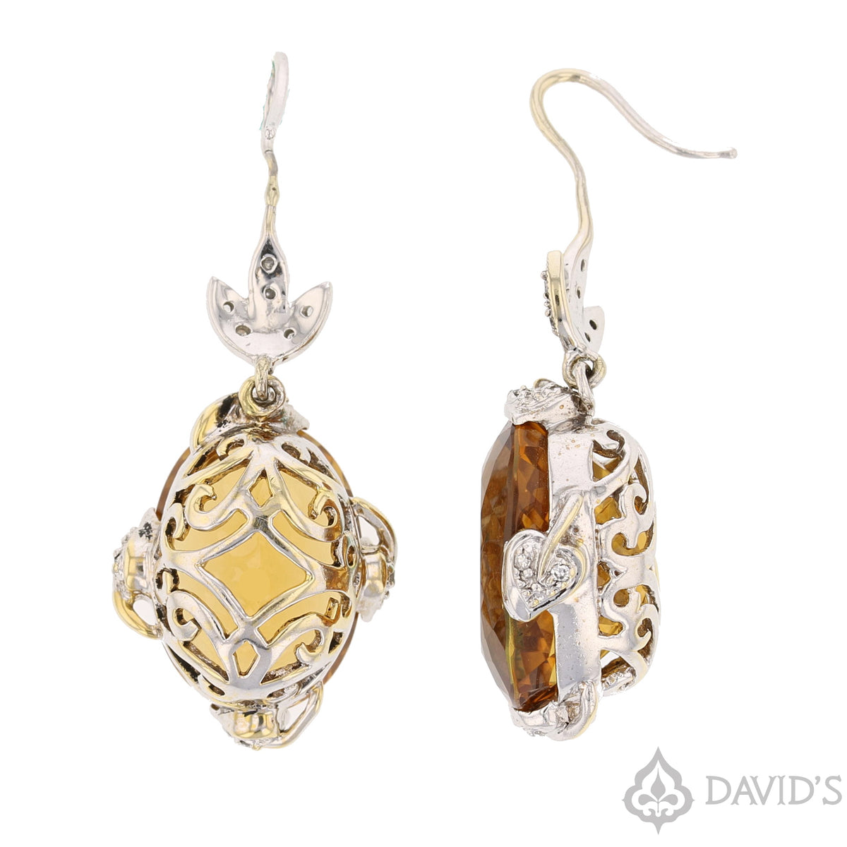 Citrine & Diamond Earrings