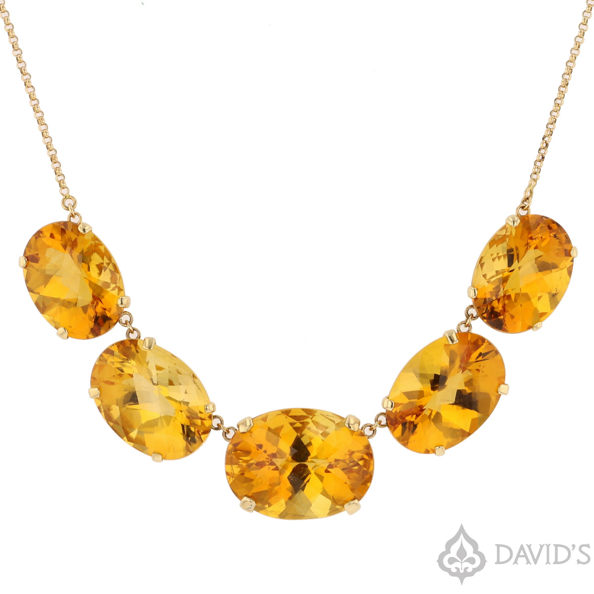 Yellow Gold Citrine Multi-Stone Necklace