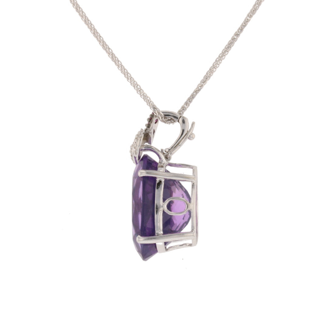 Amethyst, Ruby, Diamond Pendant - David's Antiques & Jewelry