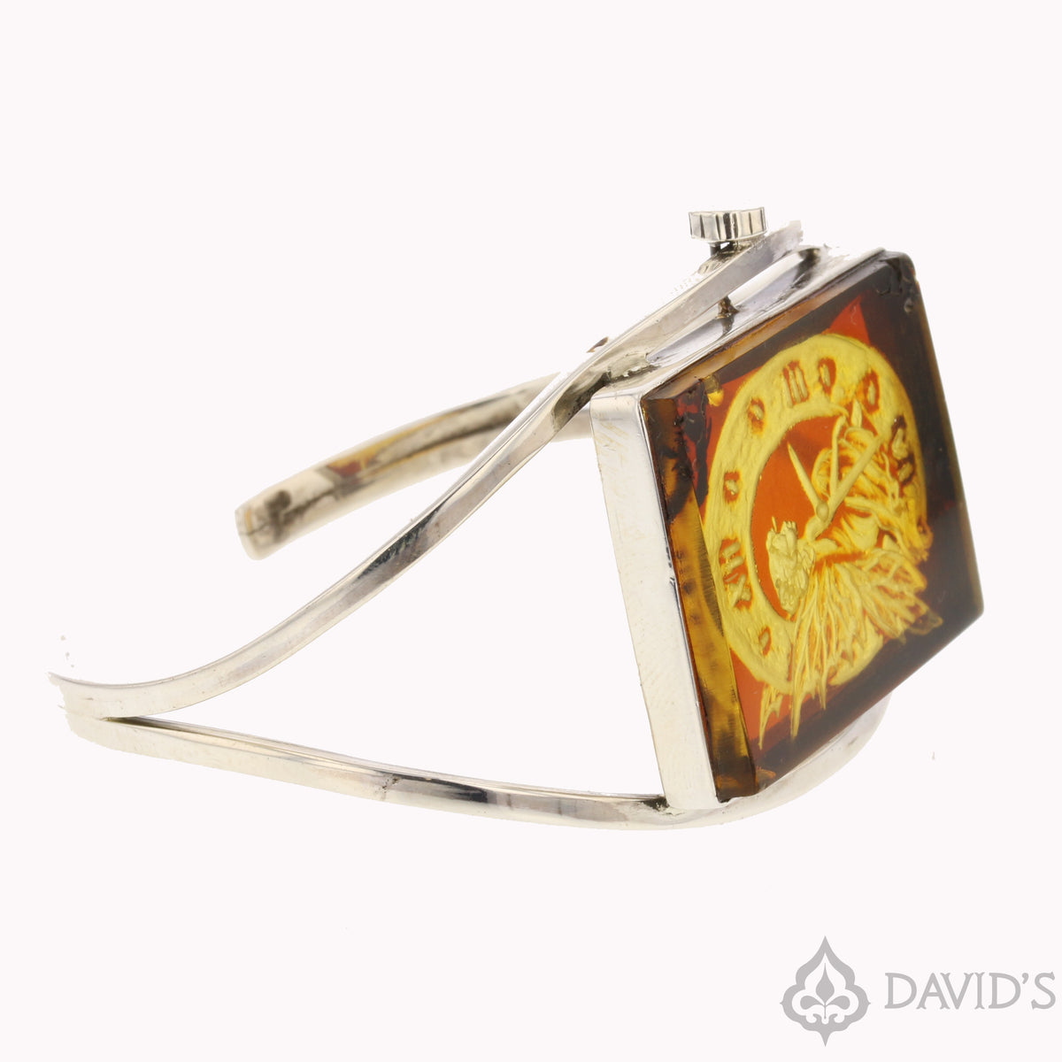 Fairy Carved Amber Cuff