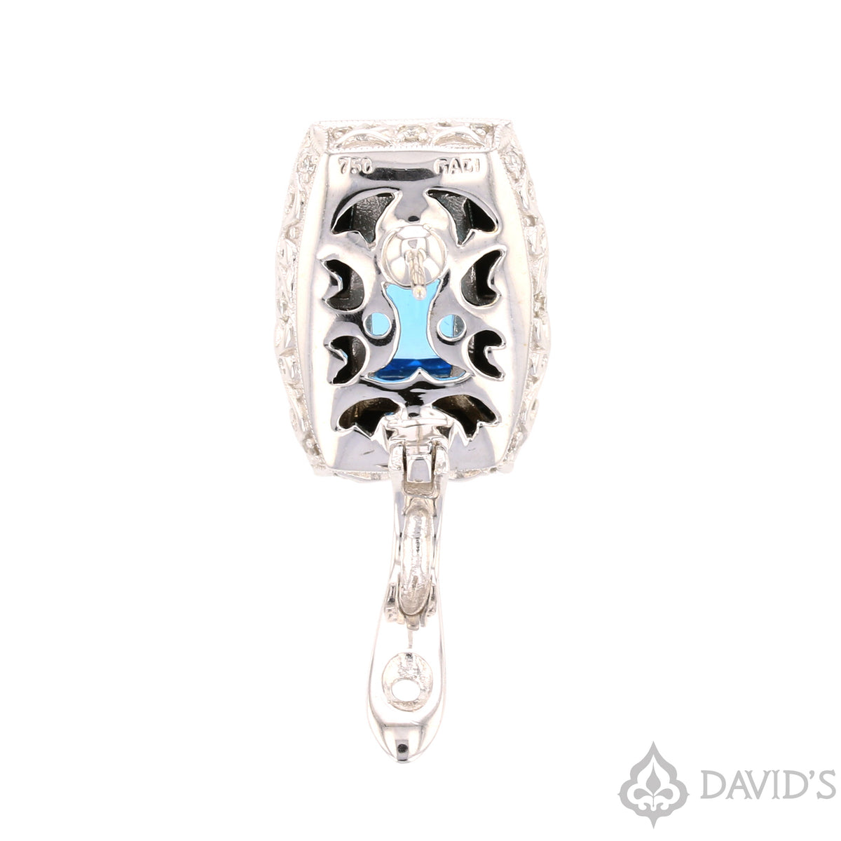 Topaz, Onyx & Diamond Earrings