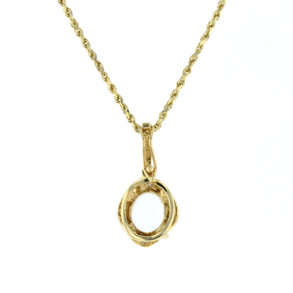 Aquamarine & Diamond Gold Pendant - David's Antiques & Jewelry