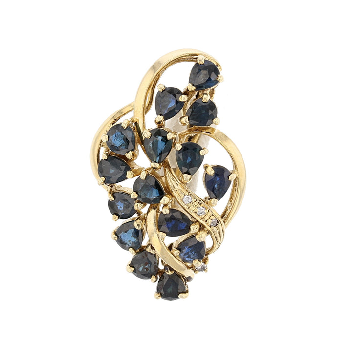 Sapphire & Diamond Brooch