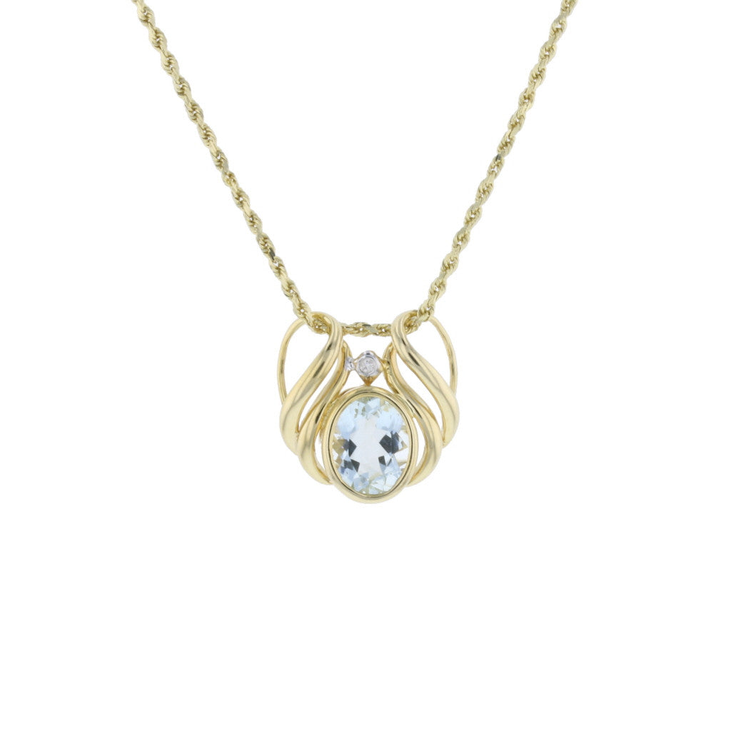 Aqua Vintage Pendant - David's Antiques & Jewelry