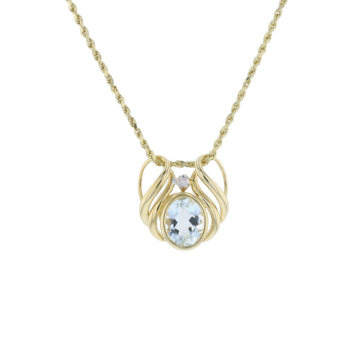 Aqua Vintage Pendant - David's Antiques & Jewelry