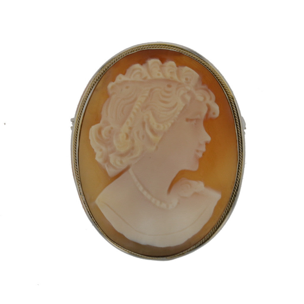 Conch Shell Cameo Pendant