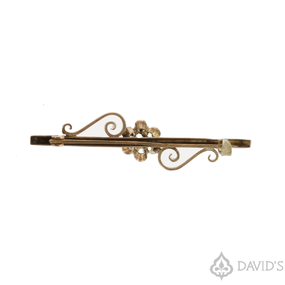 Antique Edwardian Diamond Brooch in 10K Yellow Gold