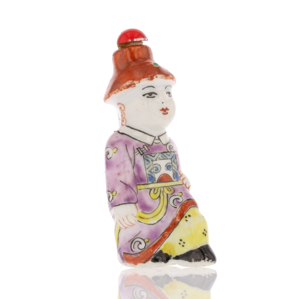 Antique Hand-Painted Porcelain Snuff Bottle