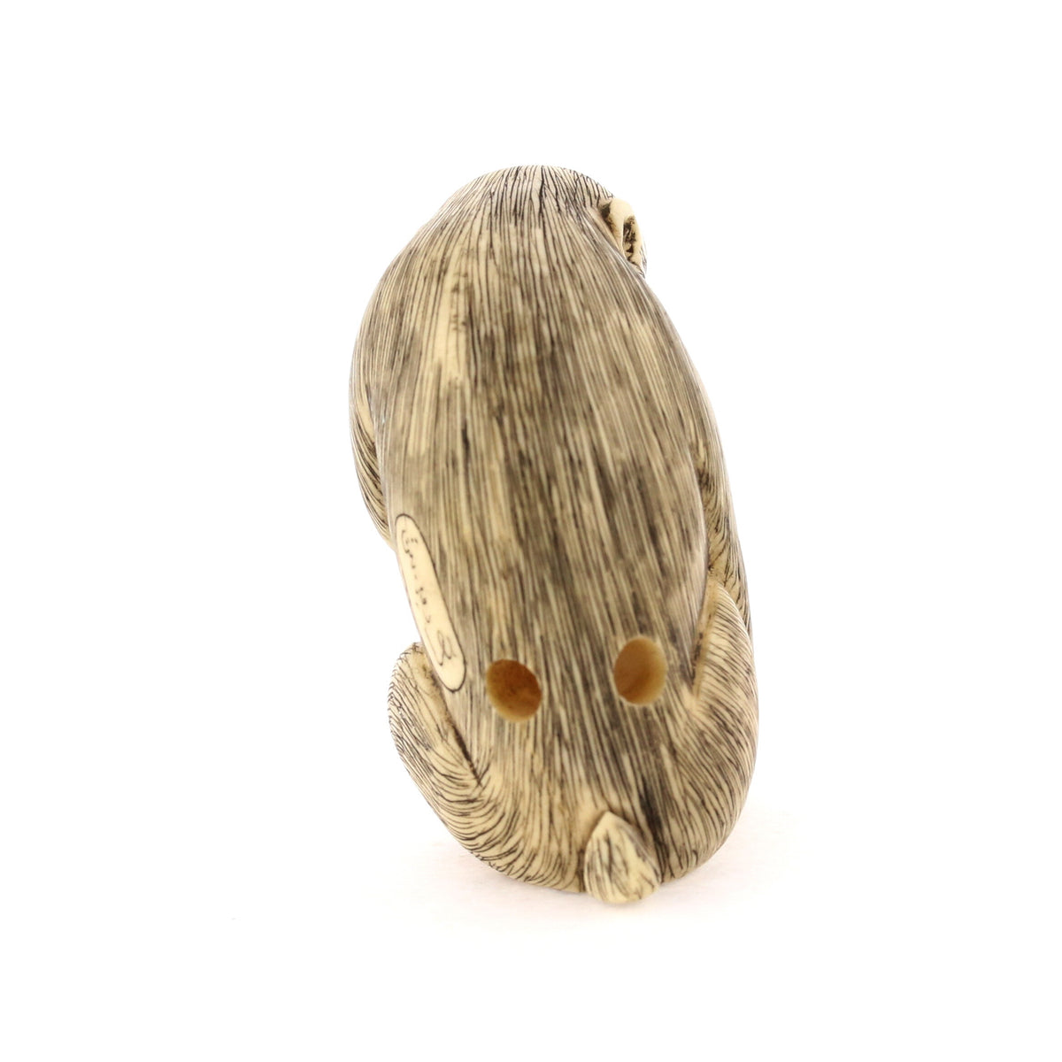 Seated Curious Monkey Ivory Netsuke – Antique