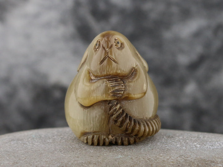 1950s Rhino Horn Carving: The Curious Mouse