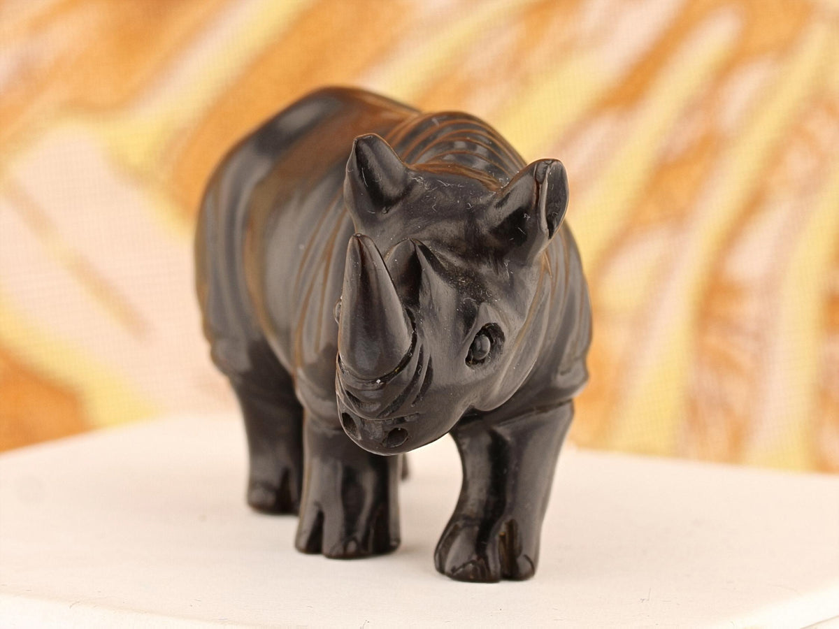 Regal Rhinoceros Dark Wood Netsuke