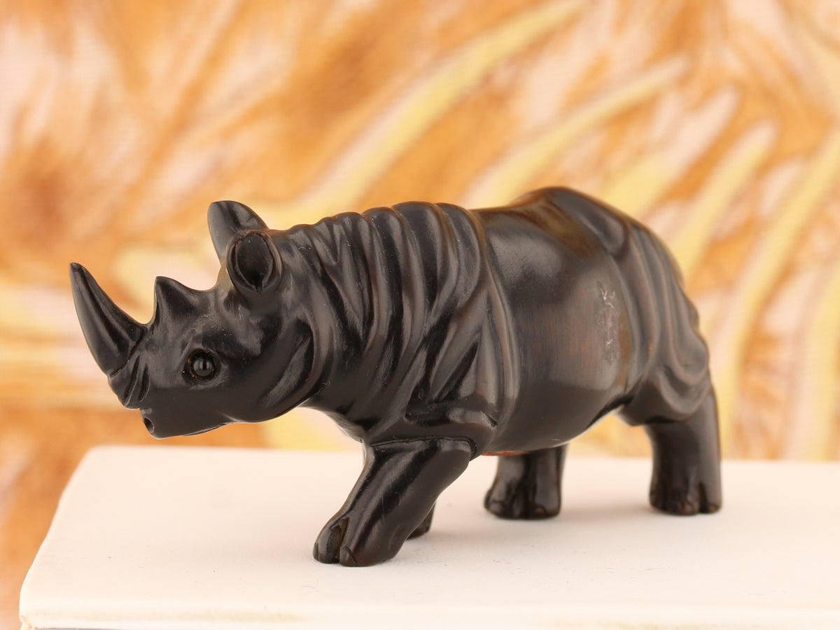 Regal Rhinoceros Dark Wood Netsuke