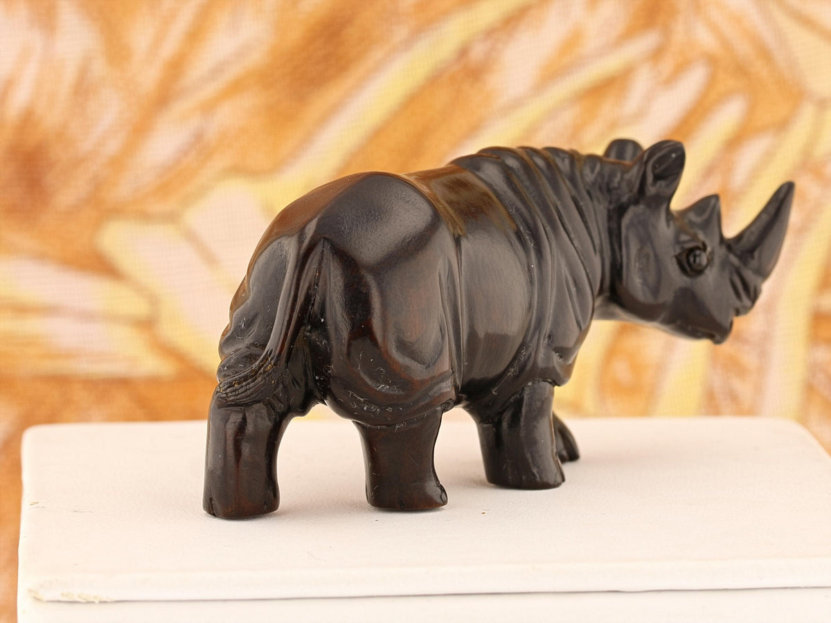 Regal Rhinoceros Dark Wood Netsuke