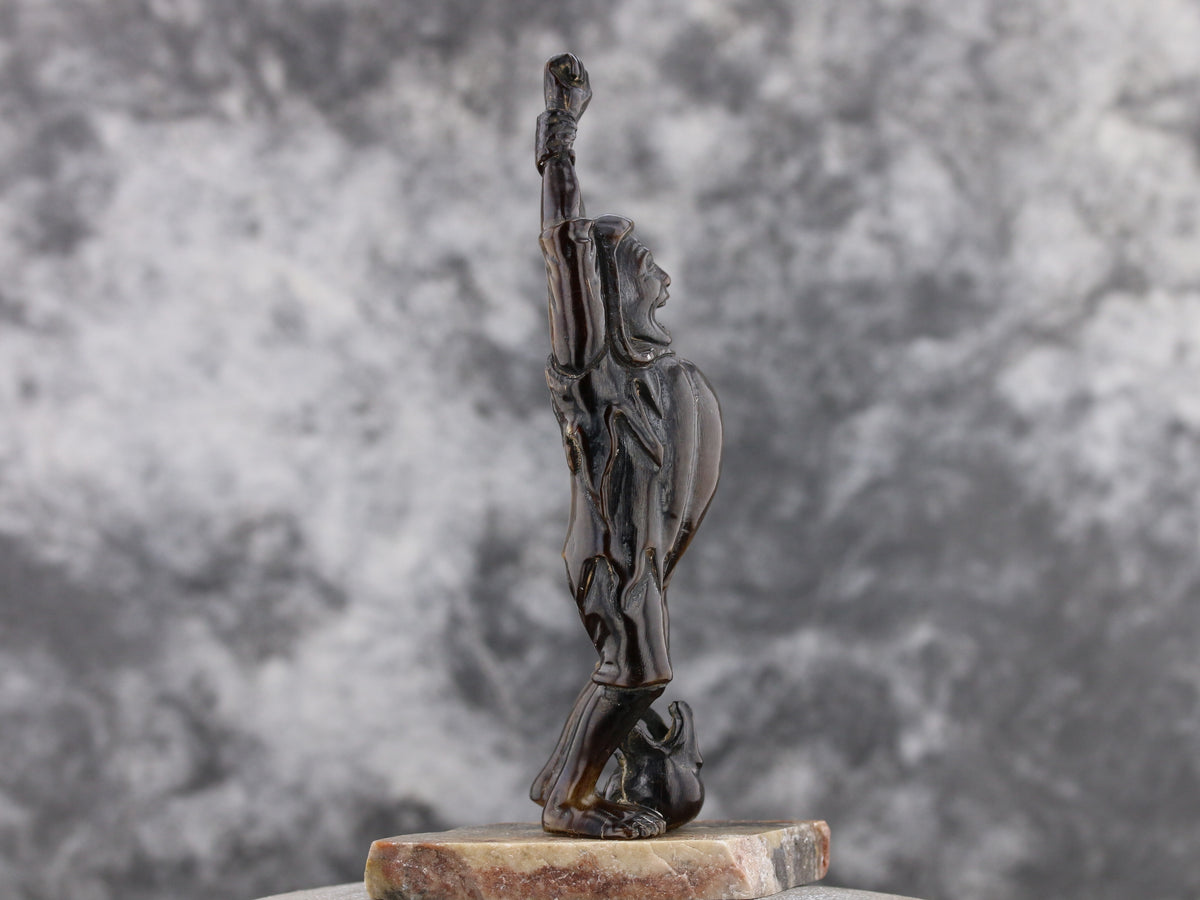 Stretching Man - Rhino Horn Netsuke