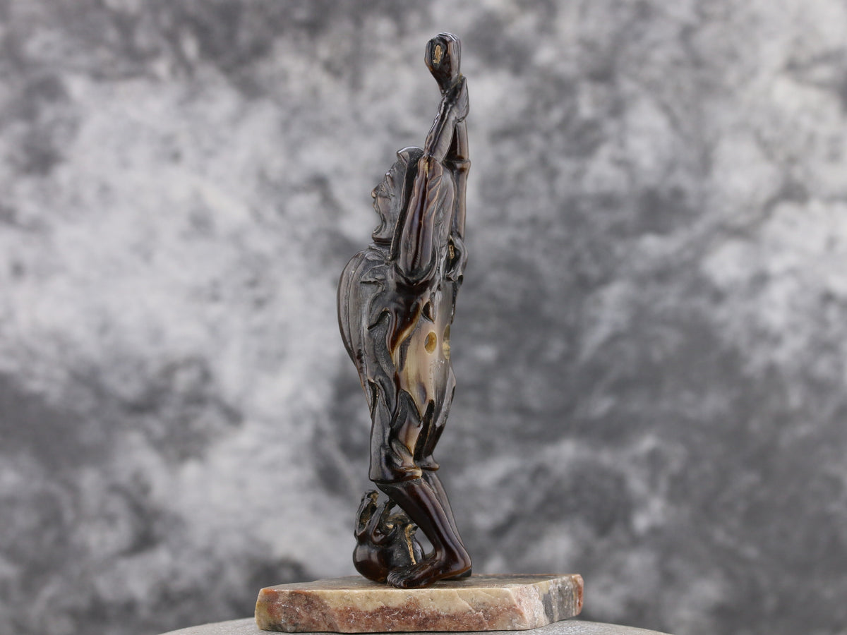 Stretching Man - Rhino Horn Netsuke