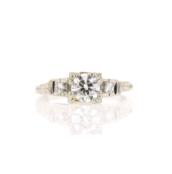 Antique 18K White Gold Diamond Ring - David's Antiques & Jewelry