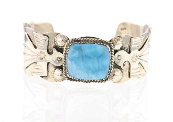 Larimar Navajo Bird Cuff Bracelet