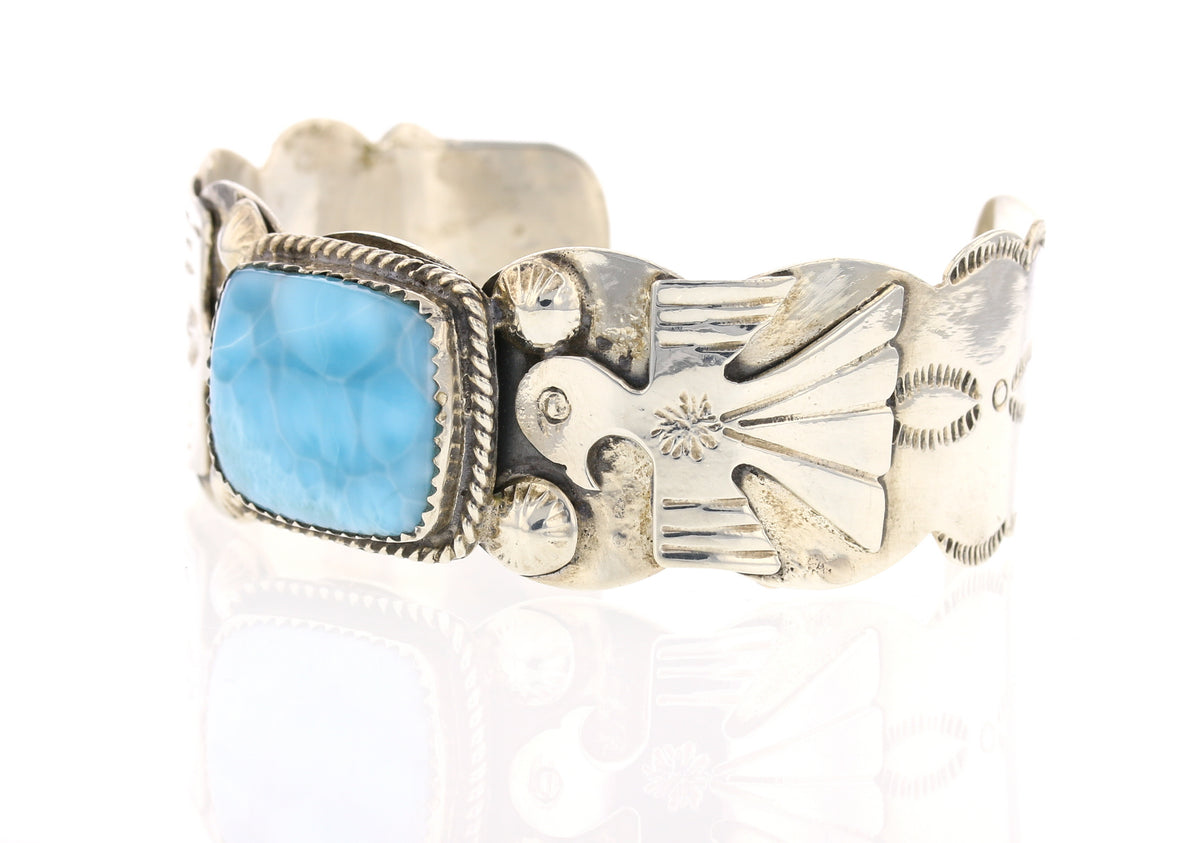 Larimar Navajo Bird Cuff Bracelet