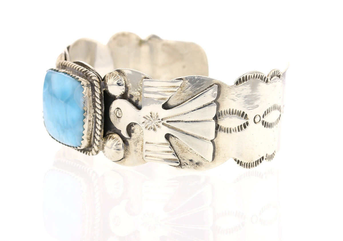 Larimar Navajo Bird Cuff Bracelet