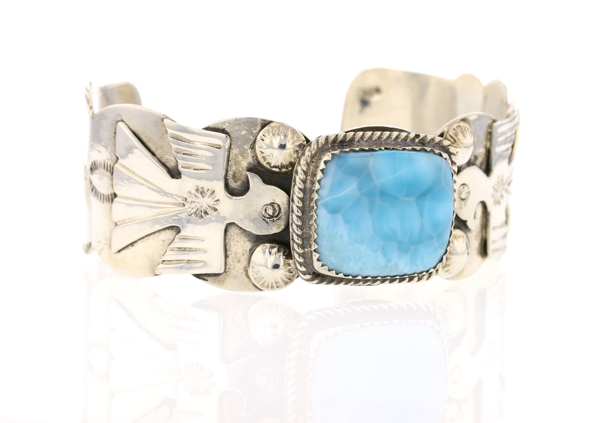 Larimar Navajo Bird Cuff Bracelet