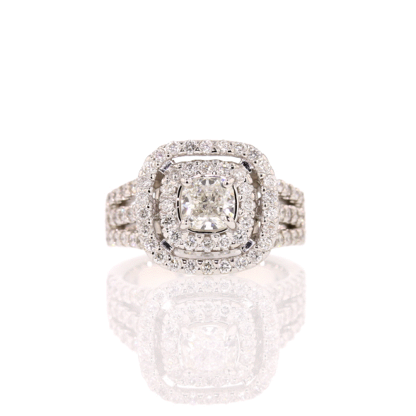 Diamond Cushion Ring in GIA Graded - David's Antiques & Jewelry