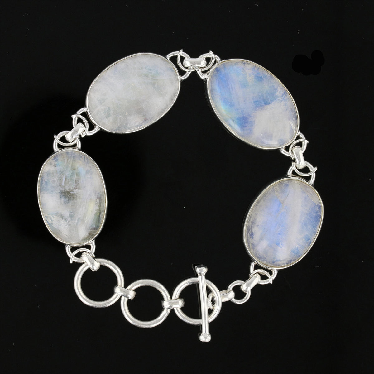 Sterling Silver Rainbow Moonstone Bracelet