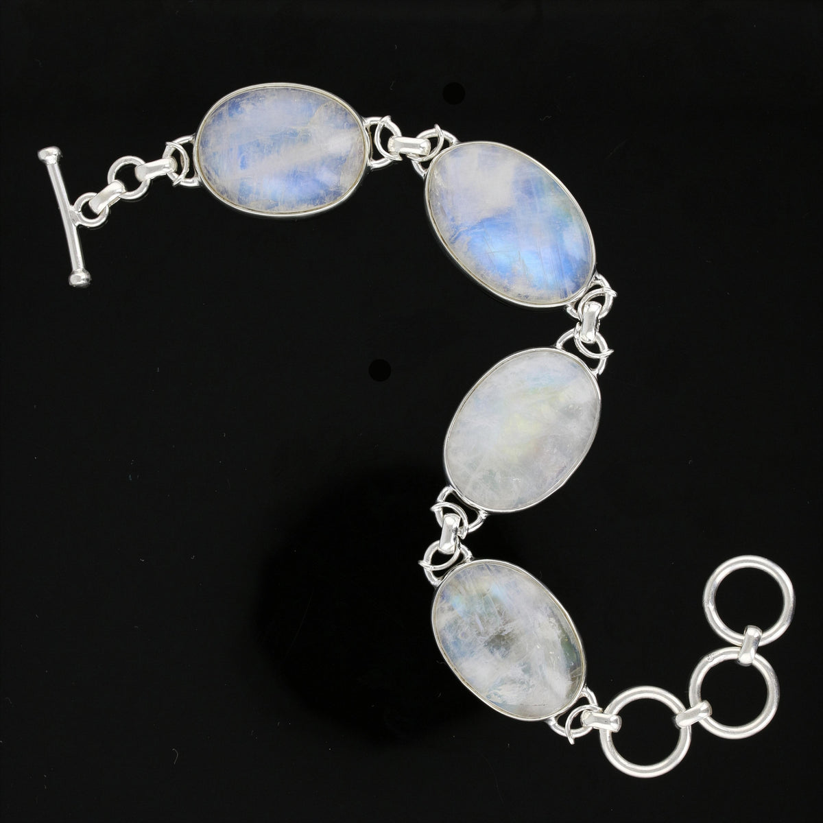 Sterling Silver Rainbow Moonstone Bracelet