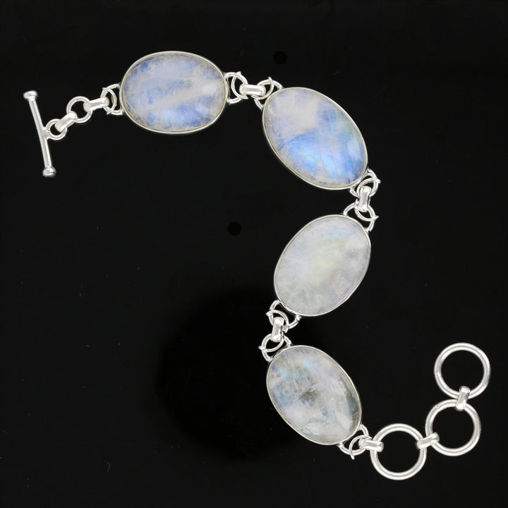 Sterling Silver Rainbow Moonstone Bracelet